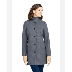 Land's End Perfect Condition Gray Wool Fit & Flare Coat Sz 12